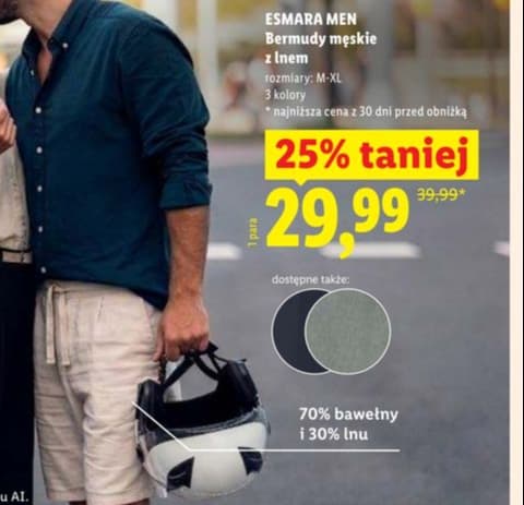 bermudy męskie z lnem