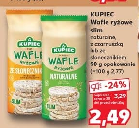 wafle ryżowe slim naturalne z czarnuszką lub ze słonecznikiem