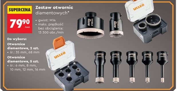 zestaw otwornic diamentowych