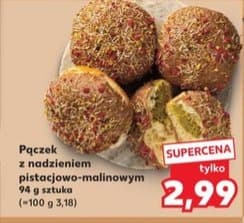 pączek z nadzieniem pistacjowo-malinowym