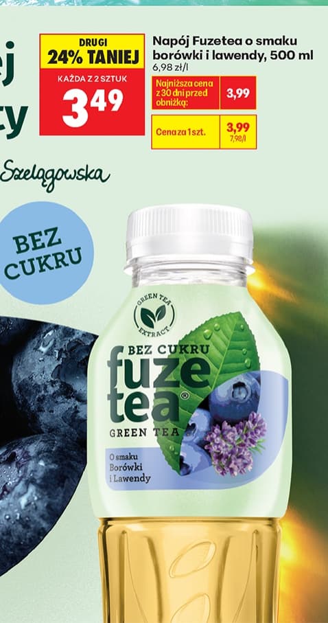 napój herbaciany o smaku borówki i lawendy