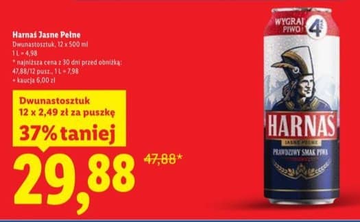 Harnas piwo jasne pełne 12x500ml