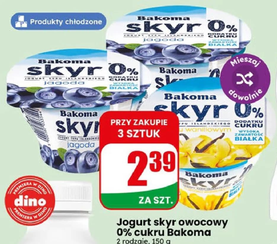 jogurt skyr owocowy 0% cukru