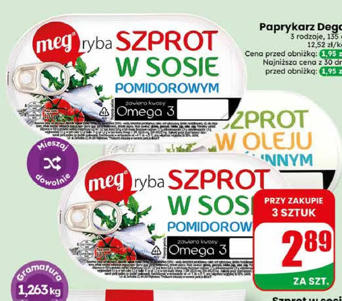 szprot w sosie lub oleju