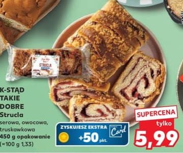 strucla serowa, owocowa lub truskawkowa