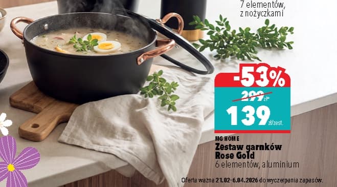 zestaw garnków Rose Gold