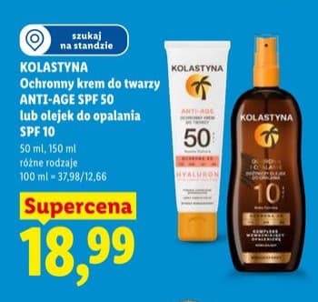 ochronny krem do twarzy anti-age lub olejek do opalania SPF 10