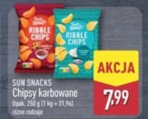 chipsy karbowane, różne rodzaje
