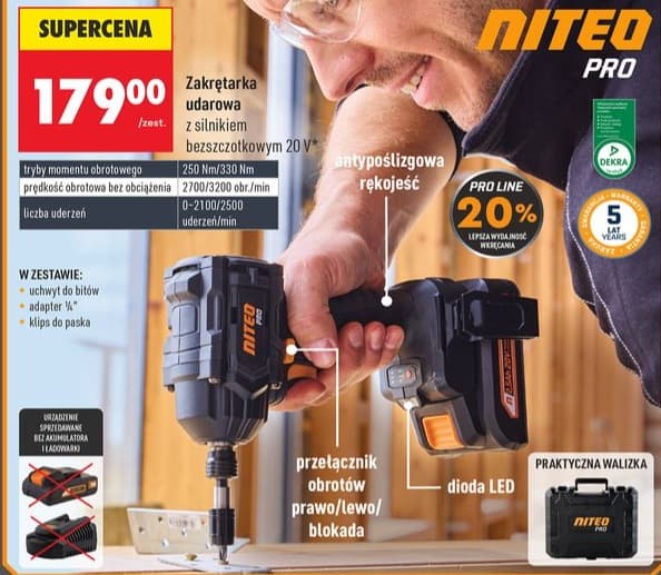 zakrętarka udarowa z silnikiem bezszczotkowym 20V