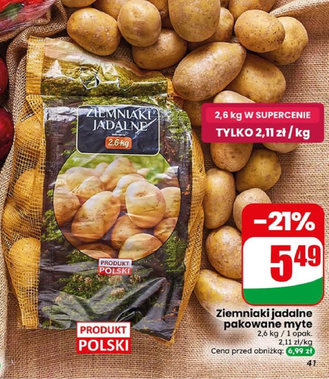 ziemniaki jadalne pakowane myte