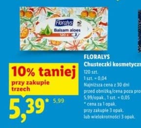 chusteczki kosmetyczne balsam aloes