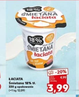 śmietana 18% tłuszczu