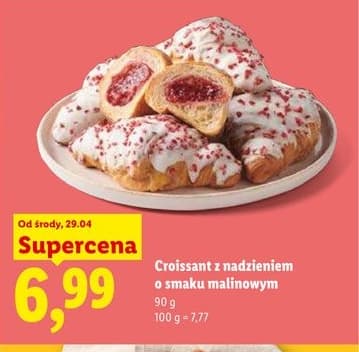 Croissant z nadzieniem malinowym