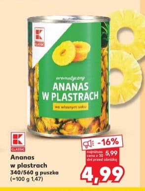 ananas w plastrach
