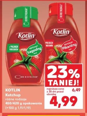 ketchup łagodny lub pikantny