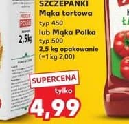 mąka tortowa typ 450 lub mąka Polka typ 500