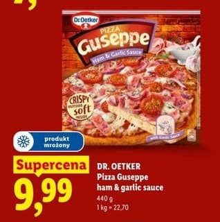pizza z szynką i sosem czosnkowym