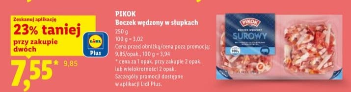 wędzony boczek w słupkach