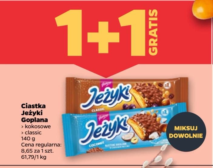 ciastka jeżyki kokosowe lub classic