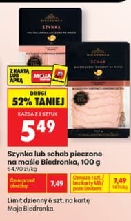 szynka lub schab pieczone na maśle
