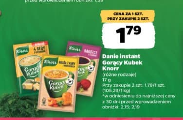 danie instant gorący kubek