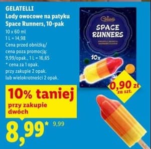lody owocowe na patyku Space Runners