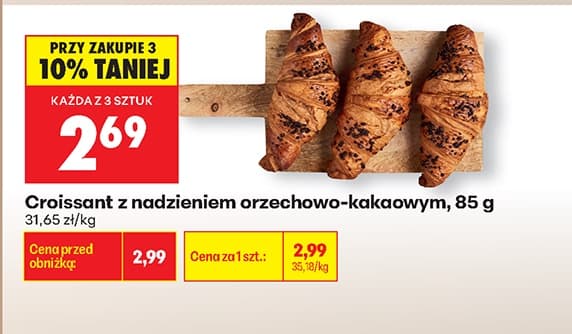 croissant z nadzieniem orzechowo-kakaowym