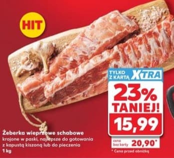 żeberka wieprzowe schabowe krojone