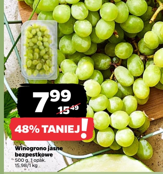 winogrono jasne bezpestkowe