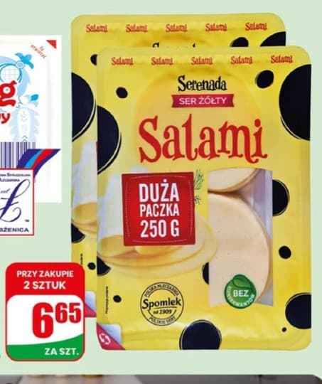 ser żółty salami plastry
