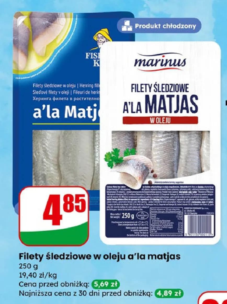 filety śledziowe w oleju a’la matjas