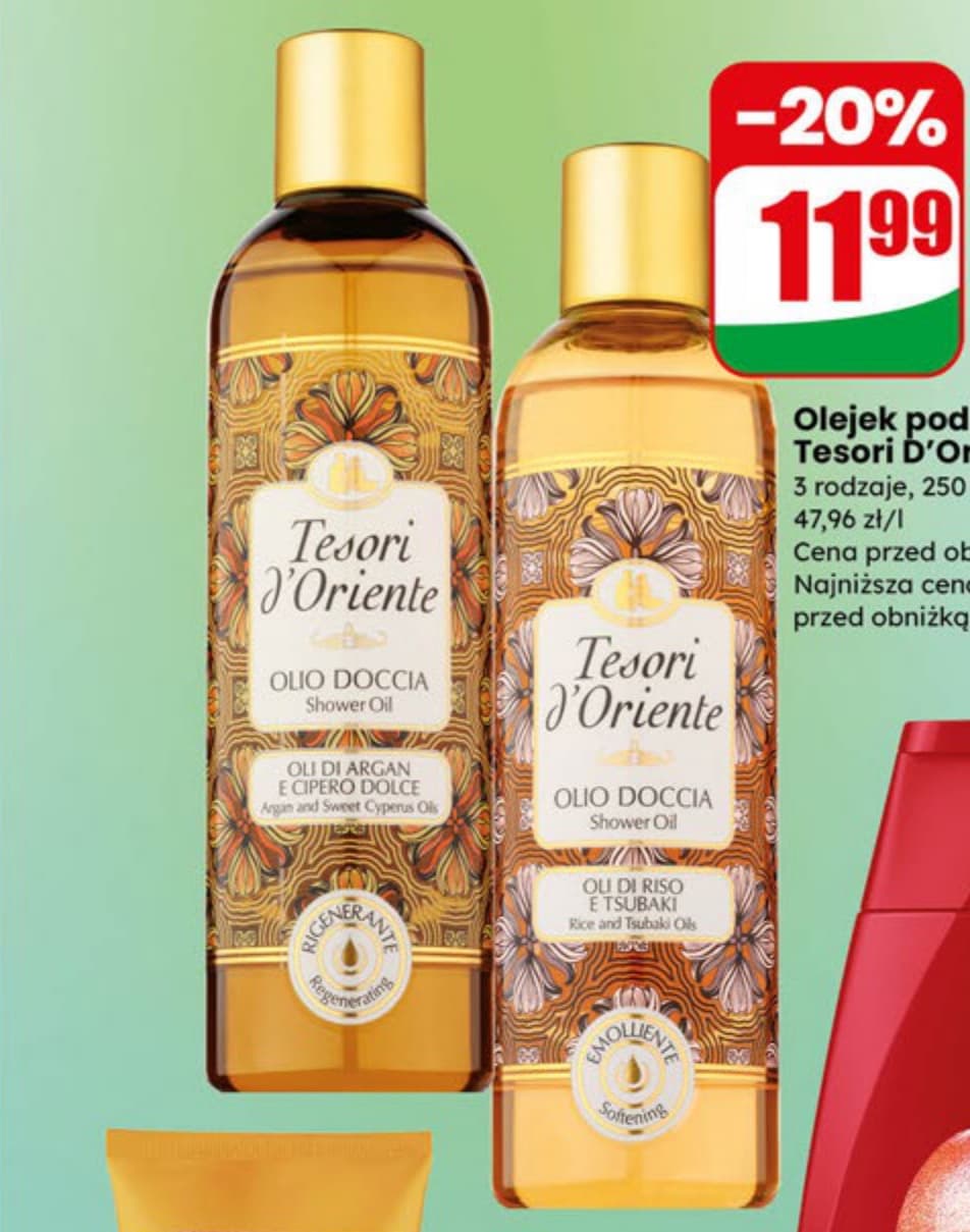 olejek pod prysznic różne rodzaje