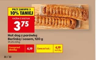 Berlinki hot dog z parówką i sosem 120g