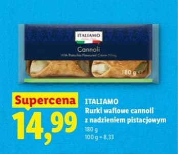rurki waflowe cannoli z nadzieniem pistacjowym