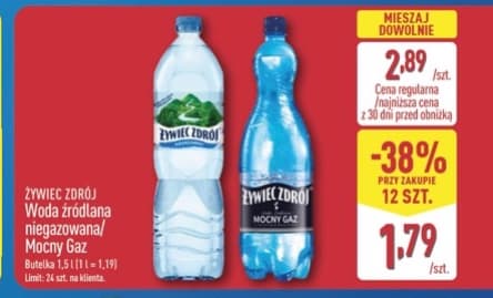 woda źródlana mocny gaz/niegazowana