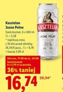 Kasztelan piwo jasne pełne 6x500ml