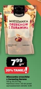 mieszanka orzechów z żurawiną