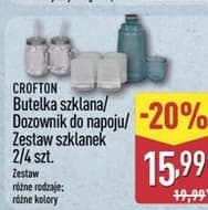 butelka szklana / dozownik do napoju / zestaw szklanek