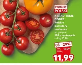 polskie pomidory malinowe na gałązce