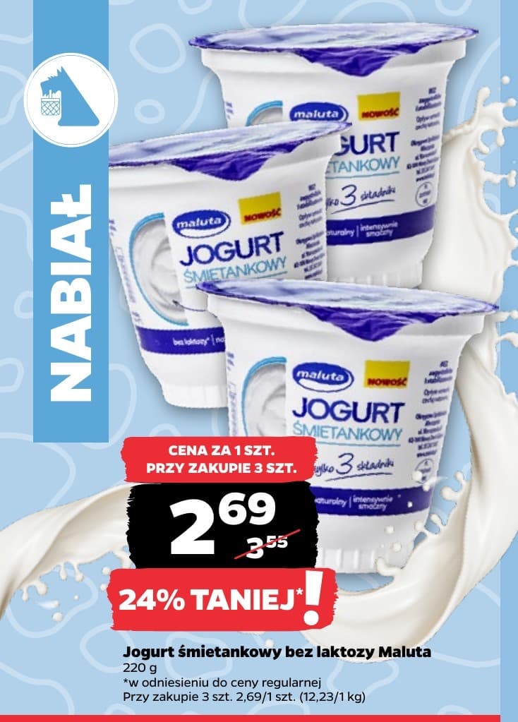 jogurt śmietankowy bez laktozy