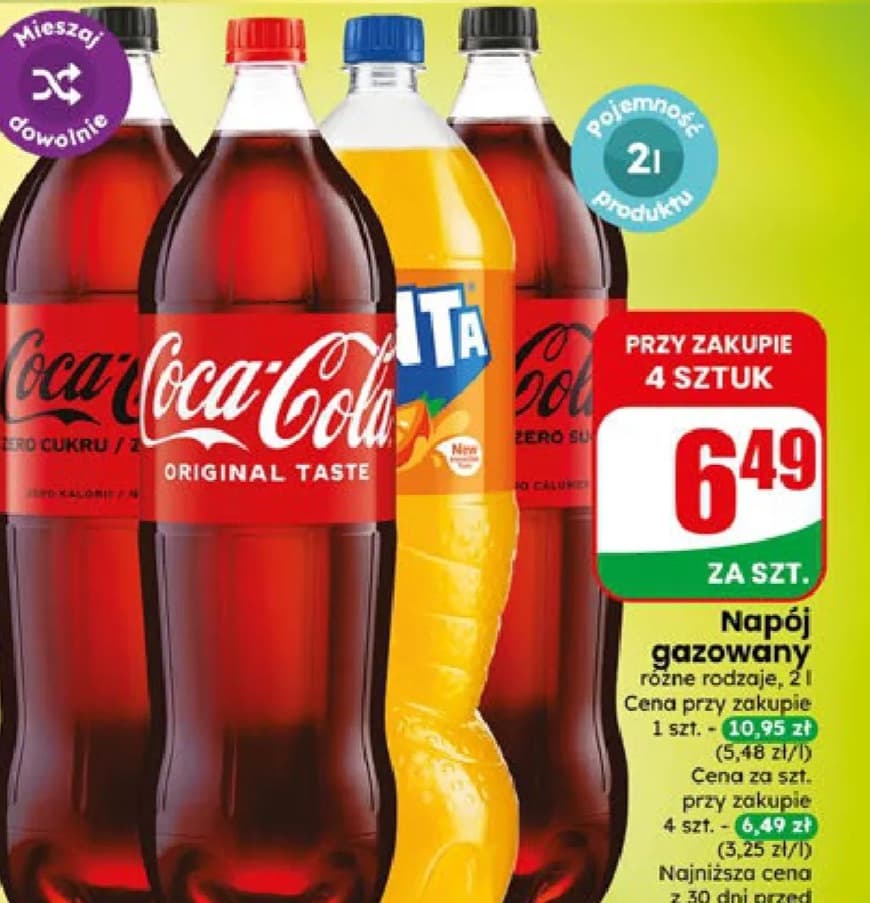 napój gazowany różne rodzaje