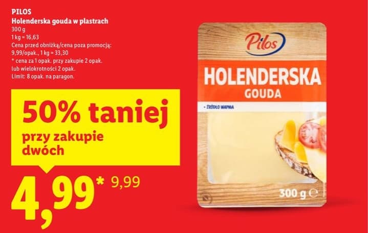 holenderska gouda w plastrach