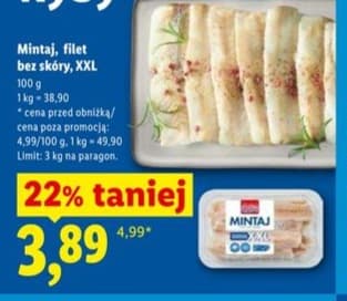 filet z mintaja bez skóry XXL