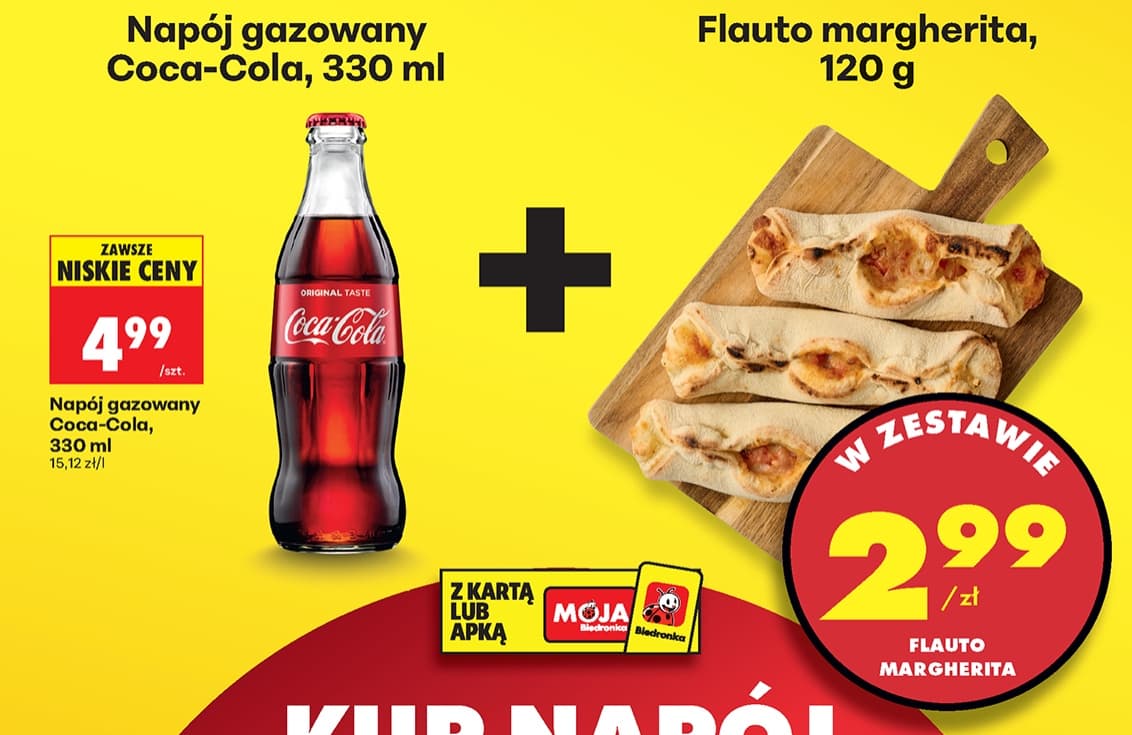 zestaw napój gazowany cola 330ml + flauto margherita 120g
