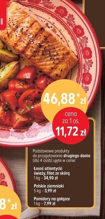 łosoś atlantycki świeży, filet ze skórą