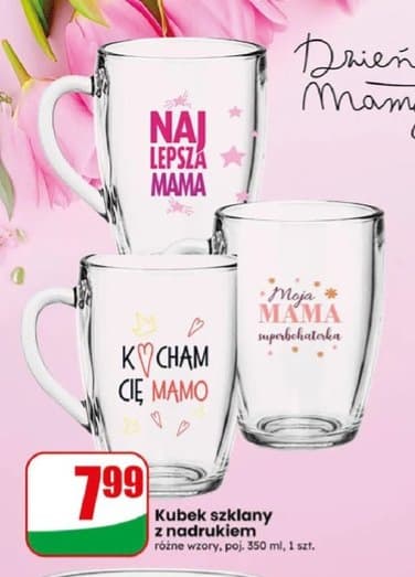 kubek szklany z nadrukiem