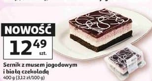 sernik z musem jagodowym i białą czekoladą
