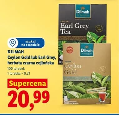 herbata czarna cejlońska Ceylon Gold lub Earl Grey