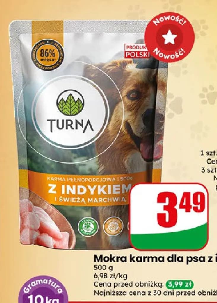 mokra karma dla psa z indykiem