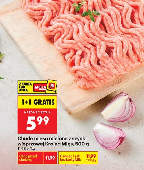 chude mięso mielone z szynki wieprzowej